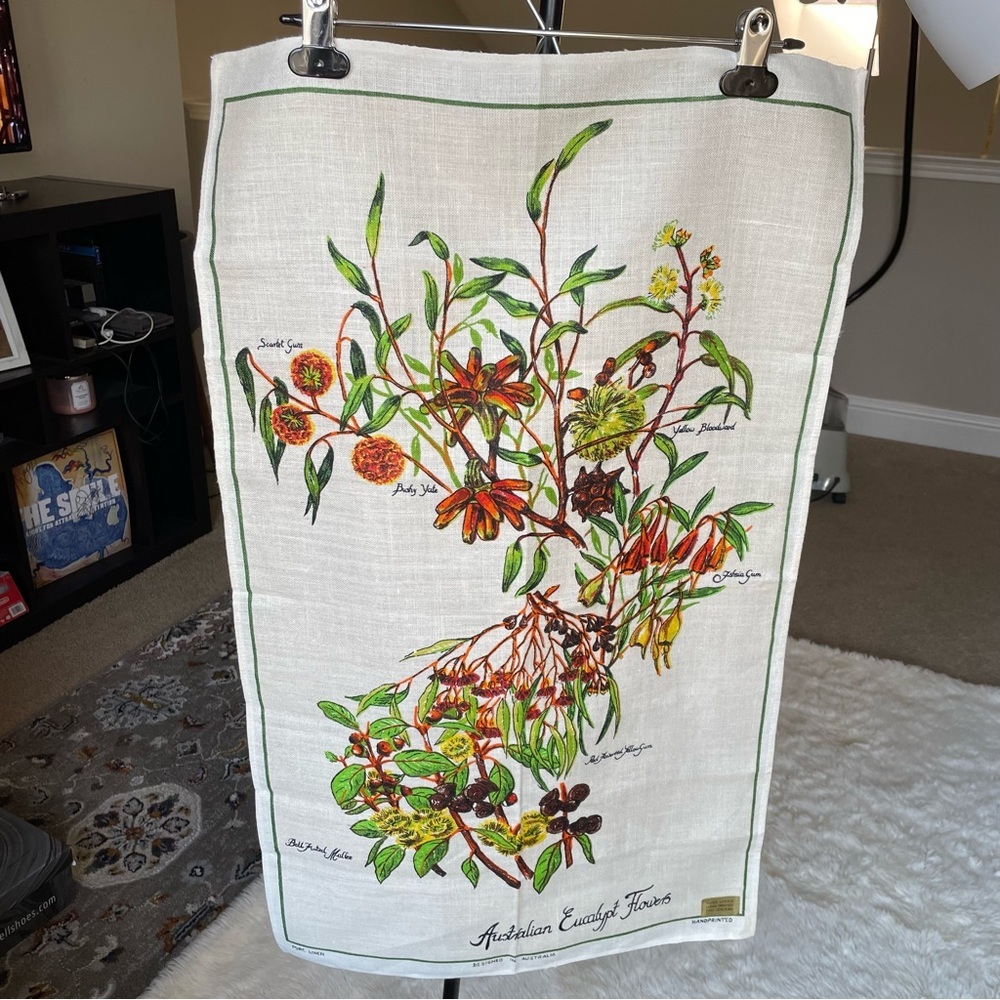 Pure Linen Australian Botanical Wall Art Hand Printed